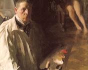 Self-Portrait with a model - 安德斯·左恩